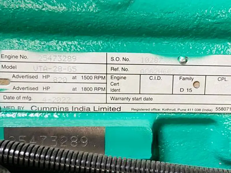 Used Cummins 706kVA 568.8kW Diesel Generator XP70016 - Image 10