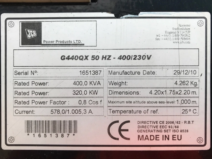 Used JCB Scania 440kVA 352kW Diesel Generator XP45018 - Image 15